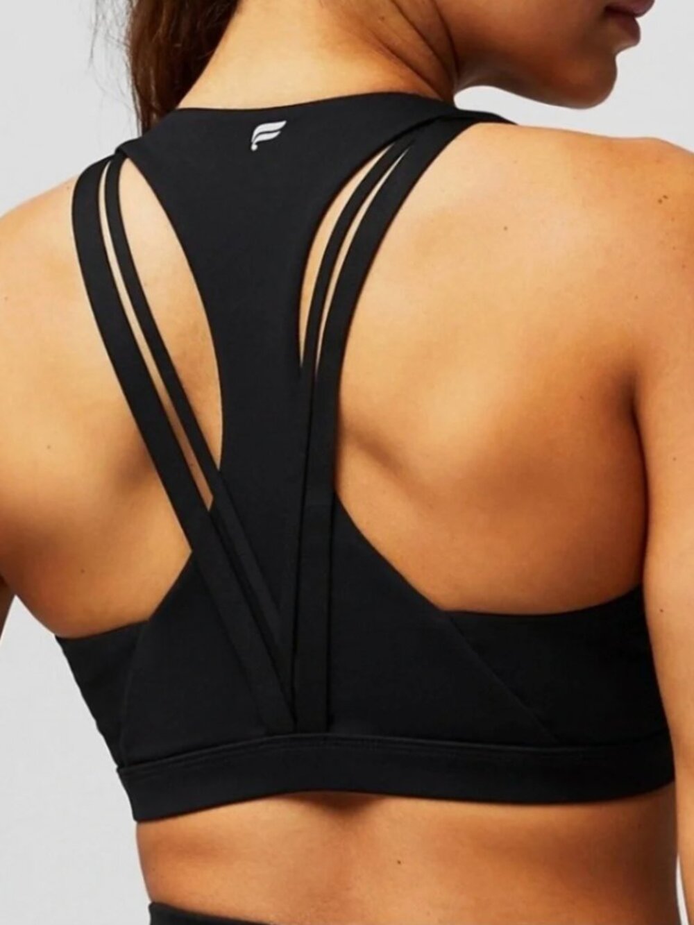 nwt fabletics boost medium impact sports bra, black, size M